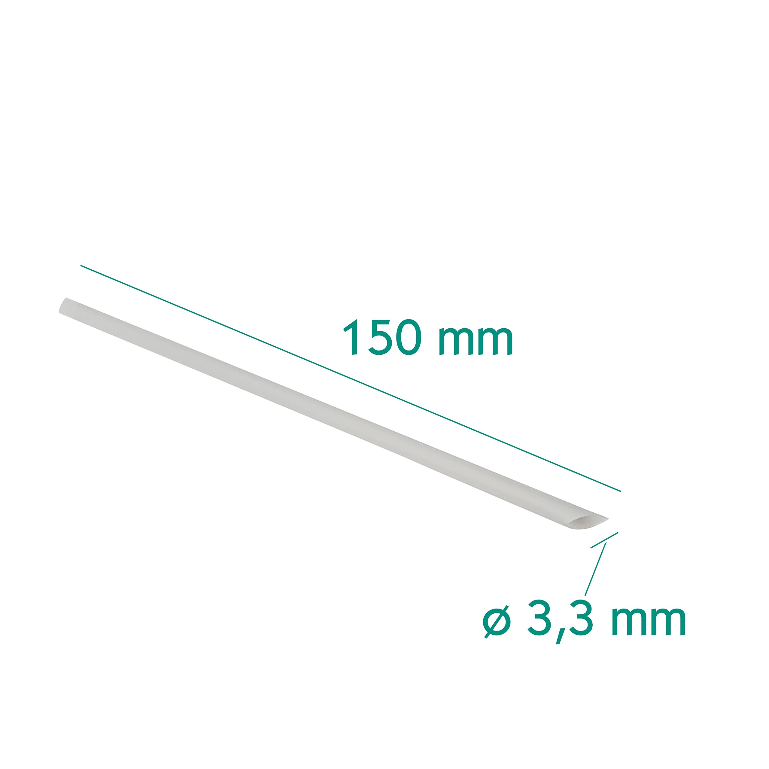 ARLANDA Cannucce Compatibili per Estathe in Lignina, Compostabile per Succhi di Frutta in brick, Resistenti Insapore Inodore, bianche, L.150mmxD.3.3mm Conf.100