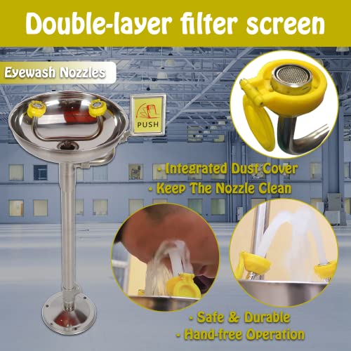 Lukar Stainless Steel Emergency Eye Wash Station With Shower Combination Eyewash Station Safety Shower Eye Washer #TOP5