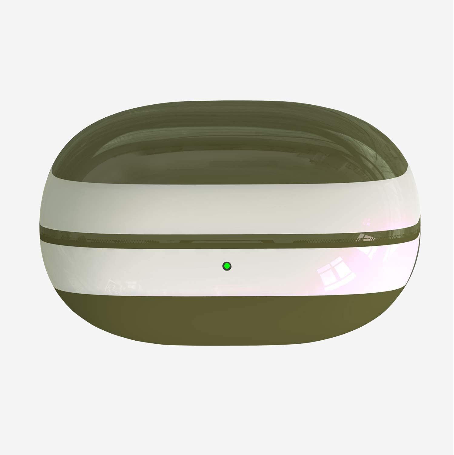 COFFEA Protective Silicone Case for Beats Powerbeats Pro 2019 (White Edge, Jungle Green)