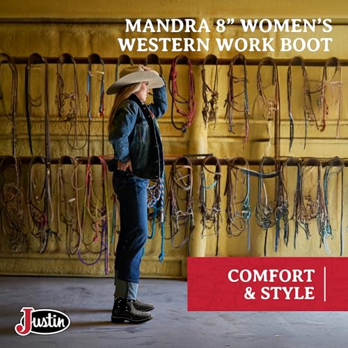 Image of Justin Mandra 8 inch Western Cowgirl Boots for Women