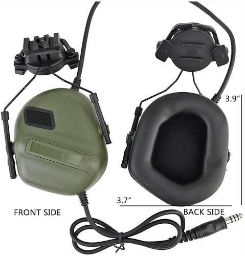Miniatura 2 de Auriculares tácticos, orejeras tácticas, orejeras militares Airsoft Cs Combat Headset,Auriculares de caza del ejército,Auriculares de caza de caza