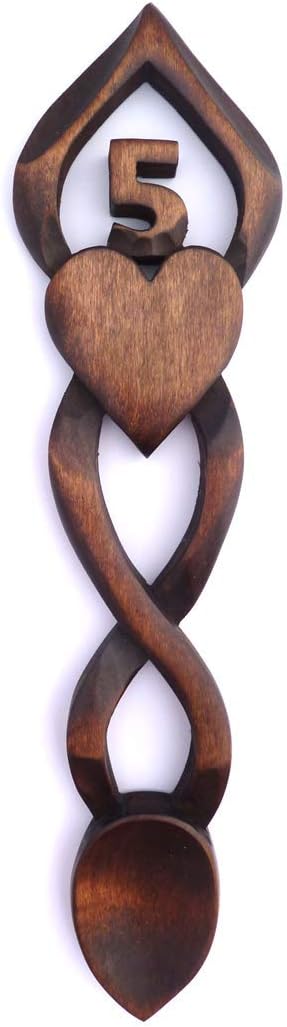 5th Anniversary Love Spoon - Free Engraving of Names & Date