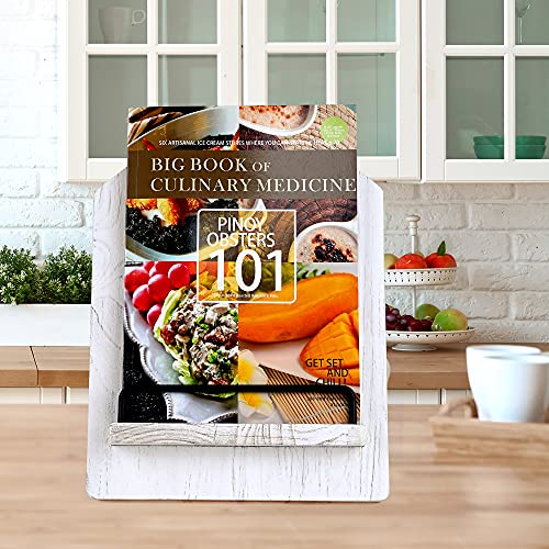 Cookbook Stand Wood Cookbook Holder: Farmhouse Kitchen Cookbook Stand - Adjustable Cookbook Recipe Stand #TOP2