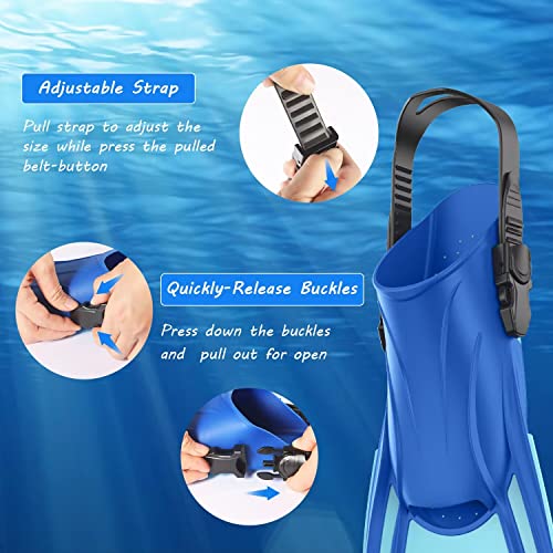 Doohalo Swim Fins Snorkel Fins For Swimming Training Adult Swimming Flippers For Lap Swimming Diving Adjustable Size #TOP4