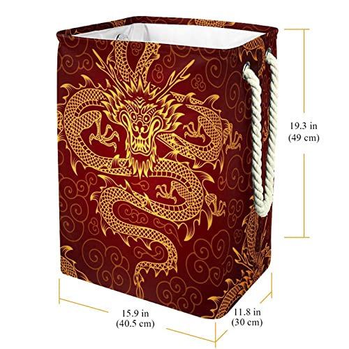 Panier de rangement pour vêtements sales grand volume motif dragon