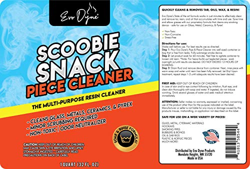 Evo Dyne Pipe Cleaner, Made in the USA | Glass Cleaner Removes Tar & Resin Effectively with Our Soak and Rinse Formula (1-Pack)