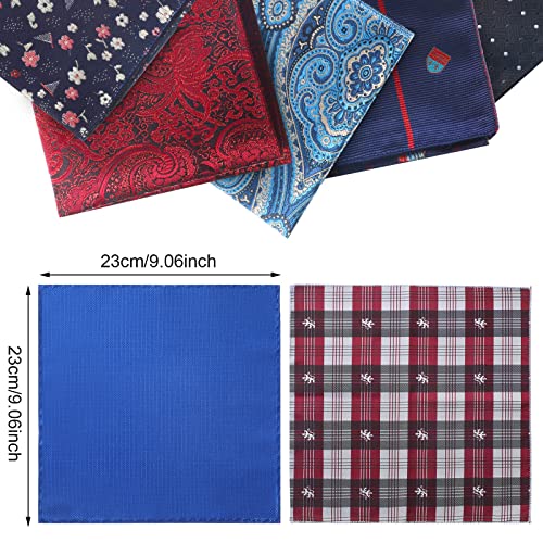 Image of 52 Pcs Pocket Squares for Men Soft Silk Handkerchiefs for Suit Accessories Wedding Business Banquet 9.06 x 9.06'', 52 Styles