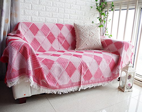 かえるの家 北欧風 シンプル ソファーカバー おしゃれ 四季通用 マルチカバー (ばら色, 130*180cm)