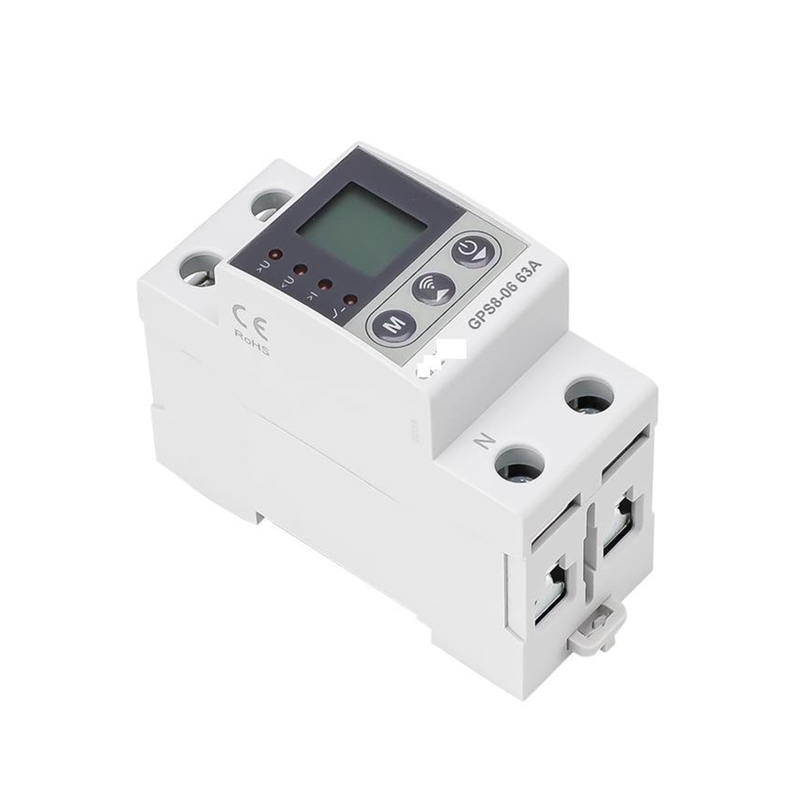 GPS8-06 Wifi KWH interruptor de medición dispositivo de protección de corriente/voltaje con función de medición 32A 40A 63A 80A 220V pantalla LCD(63A)