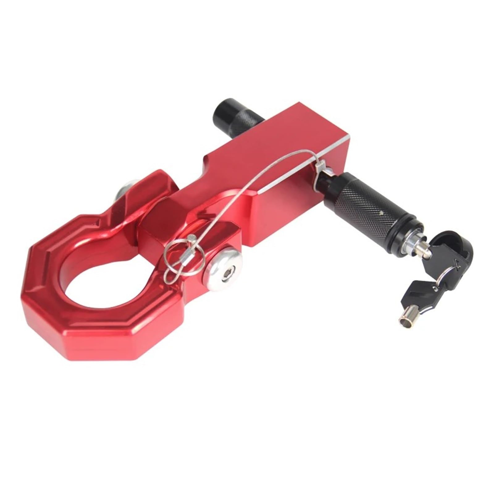 Copertura Occhiello Traino 15T / 33000lb Gancio per Braccio Rimorchio Dispositivo di Traino Fuoristrada Accessori per Auto Gancio di Traino(Rosso)