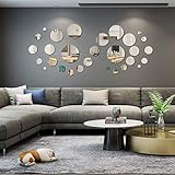 Breiter Anwendungsbereich: Dieser Wandsticker kann auf den meisten glatten und sauberen Oberflächen wie Wänden, Türen, Fenstern, Schränken und so weiter angewendet werden, geeignet für Wohnzimmer, Kinderspielzimmer, Esszimmer, Küche, Fitnessstudios, Zuhause, Büro, Flur, Veranda und viele mehr. Bitte kleben Sie den Spiegel-Wandaufkleber auf eine glatte Wandoberfläche, wie z. B. Kunststoffoberfläche, glatte Tapeten, glattes Glas, Holzoberfläche, Fliesen-Oberfläche, Metalloberfläche, Latex-Farbe.