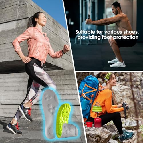 Image of 4D Cloud Steppers Insoles for Men and Women - Shock Absorption Inserts, Soft Anti-Fatigue, Memory Foam Insoles for Shoes, Boots & Sneakers (Green, Men: US 7-10 / Women: US 8.5-12)