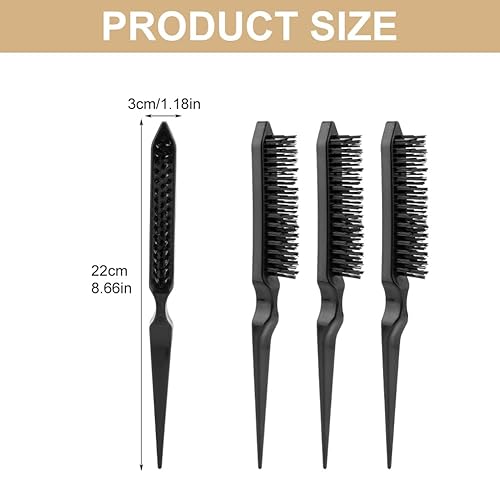 Miniatura 7 de Peine de 3 filas para cabello natural, 4 peines de 3 filas, peine rizador, peine desenredante, peines desenredantes para mujeres, definir y separar