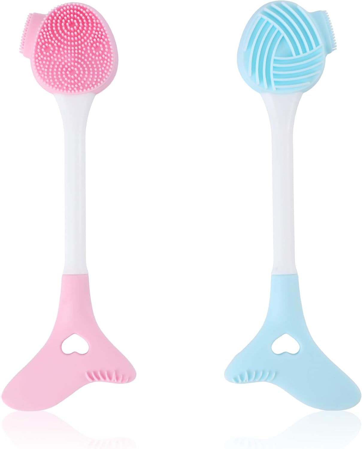 2pcs Silicone Facial Cleansing Brush, Dual-Ended Face Scrubber Exfoliator Pore Mask Cleaning Brush Lip Scrub Exfoliating for Massaging, Makeup Skincare Removal (Blue, Pink) 2pcs Silicone Facial Cleansing Brush, Dual-Ended Face Scrubber Exfoliator Pore Mask Cleaning Brush Lip Scrub Exfoliating for Massaging, Makeup Skincare Removal (Blue, Pink)