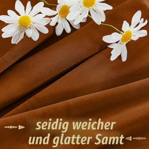 PONY DANCE Samt Vorhang Wohnzimmer Herbst Thermo Gardinen Kälteschutz – Ansicht 6