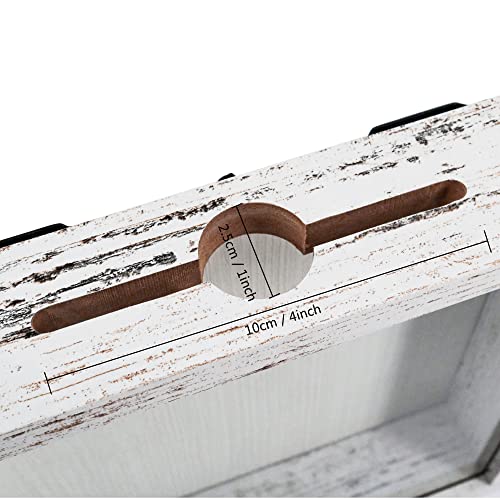 Image of GraduationMall 8x8 Top Loading Shadow Box Frame with HD Glass,Wood Display Case with Slot,1.25 inches Interior Depth,Ideal for Wine Bottle Caps,Tickets,Shells,Stamps and More,White