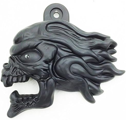Miniatura 7 de HTTMT MT246-009-A- Cubierta negra para bocina de cabeza de viento de Ghost Head Compatible con Harley-Davidson de 1992 en adelante con montaje