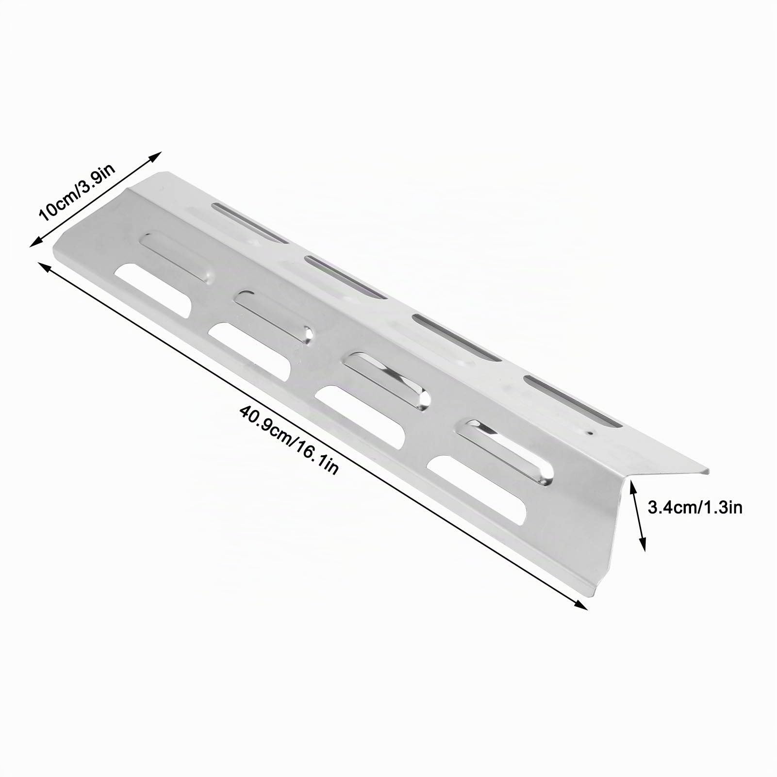 4 Piezas Repuesto Barbacoa de Gas, 40.9 * 10 cm Placa de Calor Barbacoa Gas Difusor de Calor Barbacoa Campingaz de Acero Inoxidable, para Placa Calor Barbacoa Gas, Piezas de Repuesto, Plata