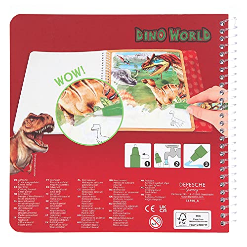 Depesche 11496 - Dino World Aqua Magic-Book Malbuch inkl. Wasser-Stift, Ausmal-Buch mit Wasser, Mal-Spaß für Kinder mit… – Bild 7