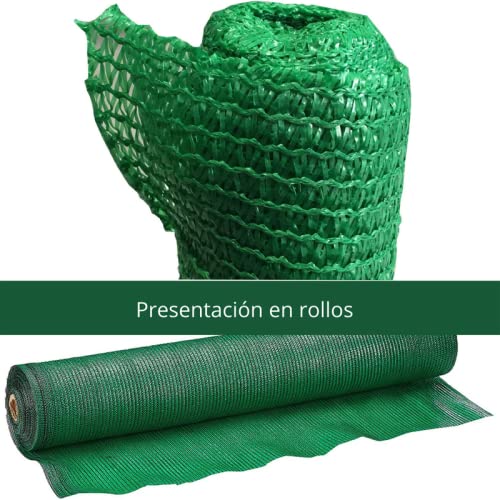 Rollo de malla de ocultación de 2x25m para obras de construcción. Grado de ocultación 70%. Protección UV, resistente y duradera. Fácil de instalar. Malla de ocultación para uso doméstico y profesional