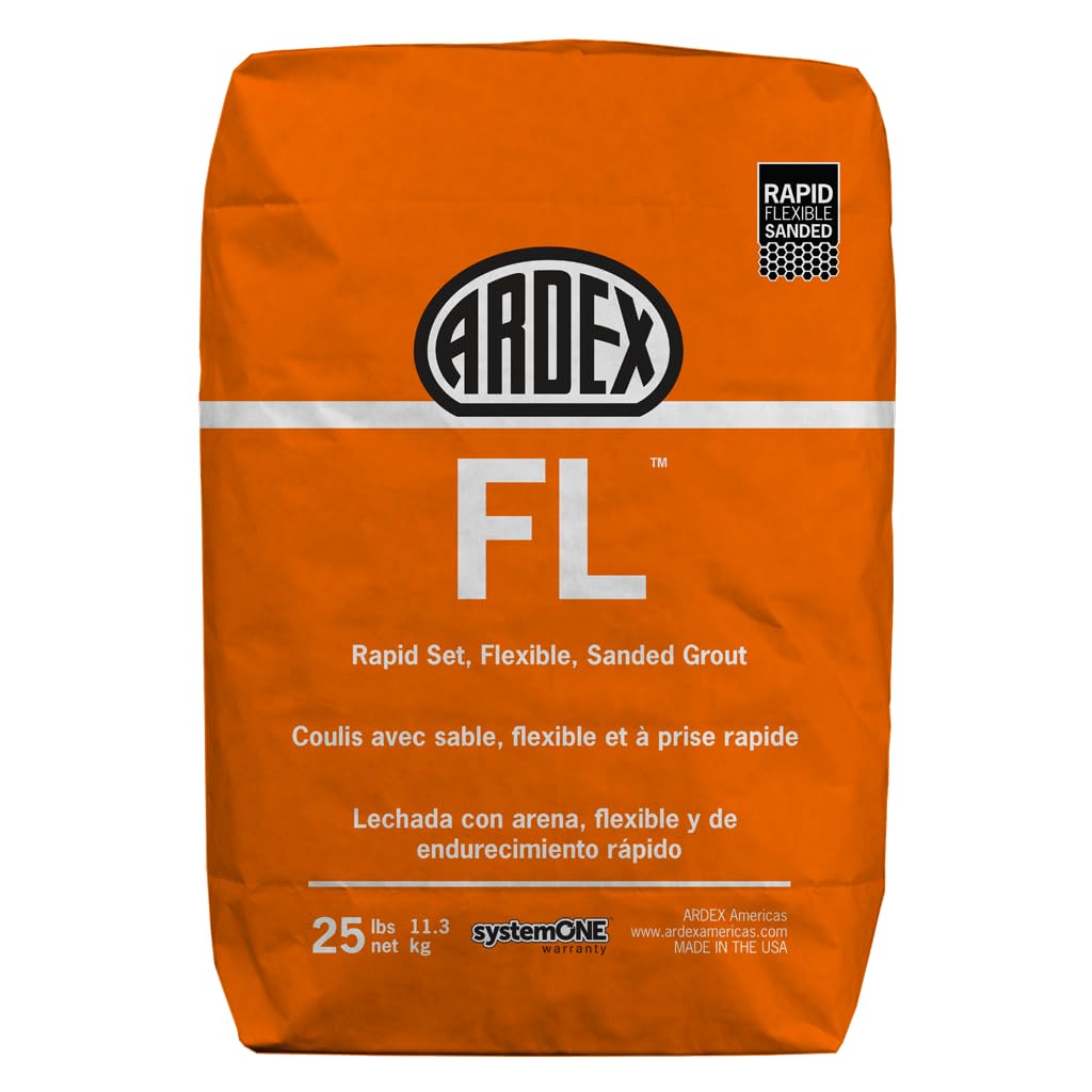 ARDEX FL Rapid Set Flexible High-Performance Sanded Grout, 25 lbs Bag, Fast-Drying, Stain-Resistant, Polymer-Modified, for Interior and Exterior Use,