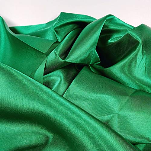 Image of Charmeuse Satin Dark Green Fabric, 60 inch Wide, Silky, for Wedding,Bridal,Decoration, Fashion,Apparel Crafts by 1Yard