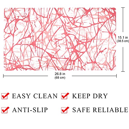 Tapis baignoire lavable en machine rose camouflage avec ventouses de fixation - 5