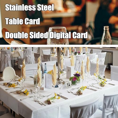 Numéro de table en acier inoxydable 1 à 50 double face pour restaurant - 4