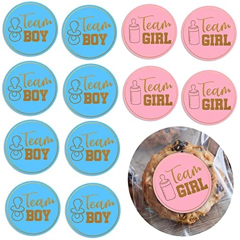 120 Pcs Gender Reveal Stickers for Party Invitations and Voting Games Team Boy and Team Girl Baby Shower Sticker Labels for Party Supplies Decorations Cover