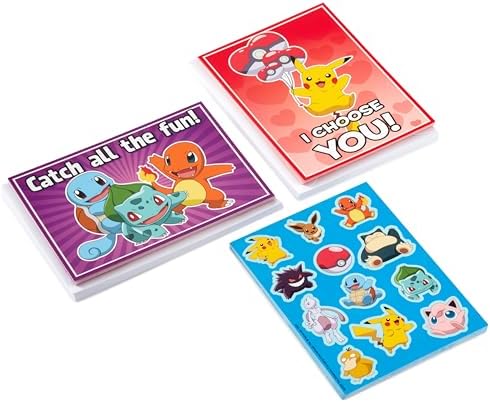 Hallmark Pokémon Valentine's Day Cards With Stickers, Fun Assorted (Pack of 24 Cards with Envelopes) - View 5