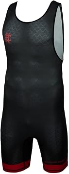Wrestling Singlet for Men BLACK ARMOUR, Compression Competition Suit