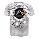 Kurzarm RHGZ Unisex T-Shirt Pink Floyd 3D Printed Frühling Sommer Kurzarm-Shirt für Männer, Fraue