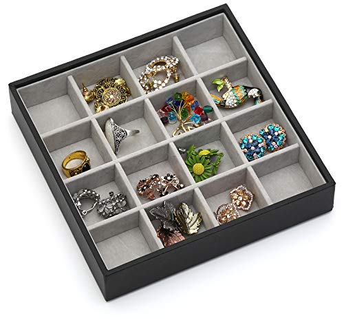 Magic Stackable Jewelry Trays Closet Dresser Drawer Organizer For Accessories, Gadgets & Cosmetics, Storage Display Showcase Holder Box, Set Of 4 #TOP1