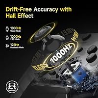 EasySMX X05PRO Wireless Controller PC, Gaming Controller mit leise Tasten, 2-stufige Tigger, Hall Joysticks, 2 programmierbare Tasten, 1000mAh Akku, Kompatibel mit PC/Switch/Android/iOS-Schwarz – Ansicht 8