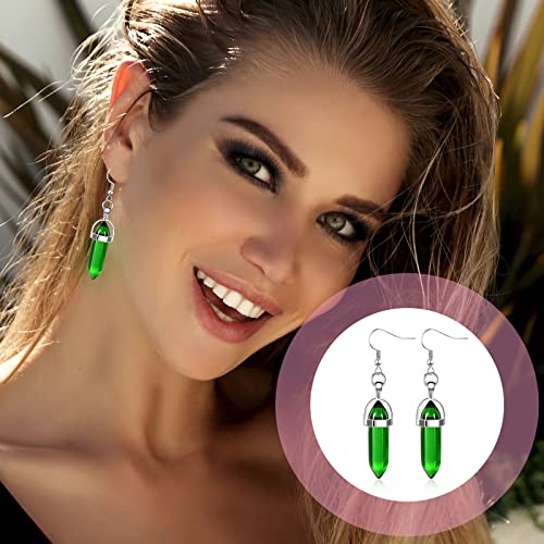12 Paris Healing Crystals Earrings Sets Quartz Stone Stainless Steel Earrings Multi Color Hexagonal Earrings Women's Gemstone Earrings Chakra Drop Dangle Earrings For Valentine Mother's Day #TOP3