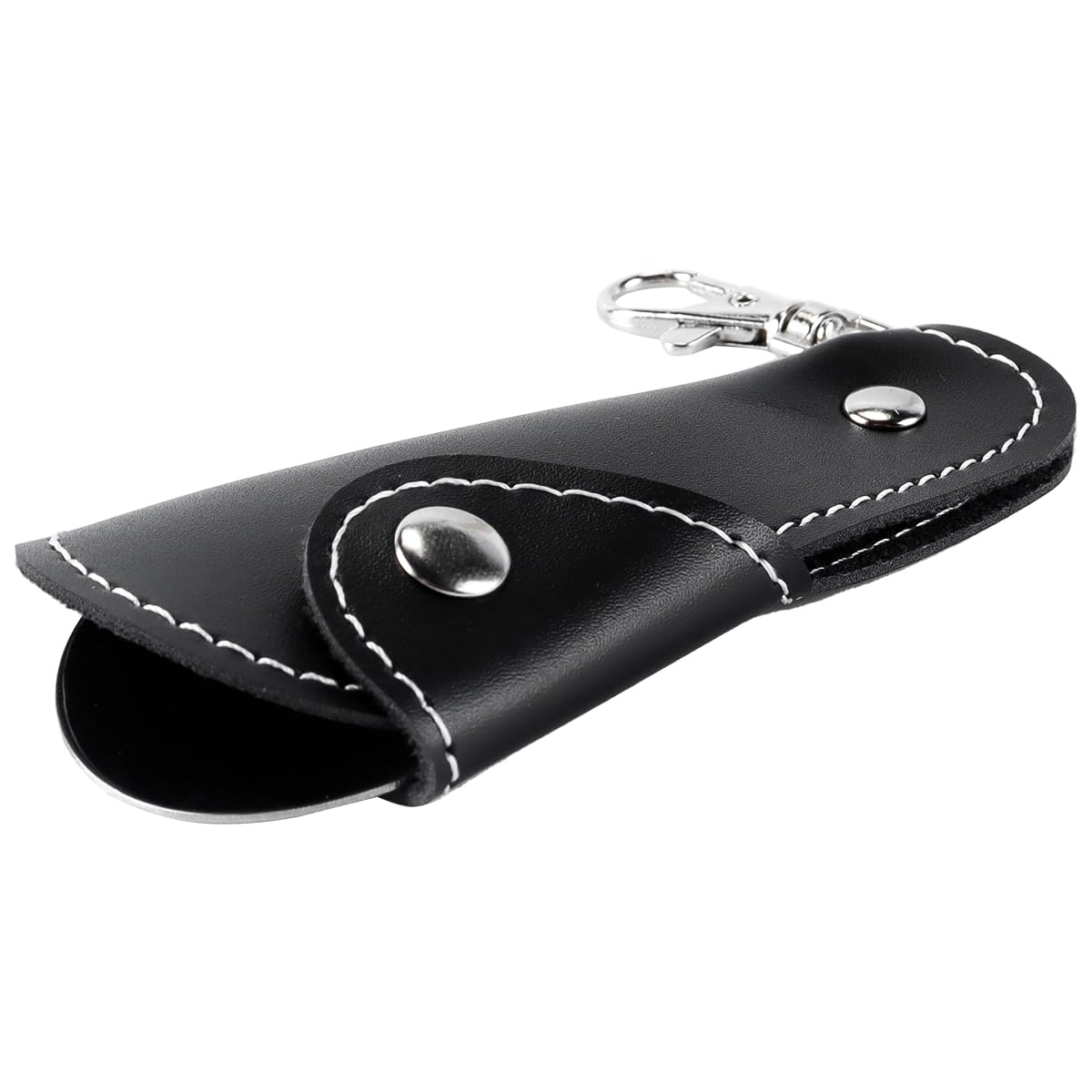 Ausi Mini łyżka do butów z metalu, 11,2 cm, krótka łyżka do butów z metalu, wytrzymała na podróż i kemping (czarna)