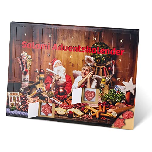 WURSTBARON® Salami Adventskalender - 24 Mini Wurst Sterne und Herzen - 2 Stück