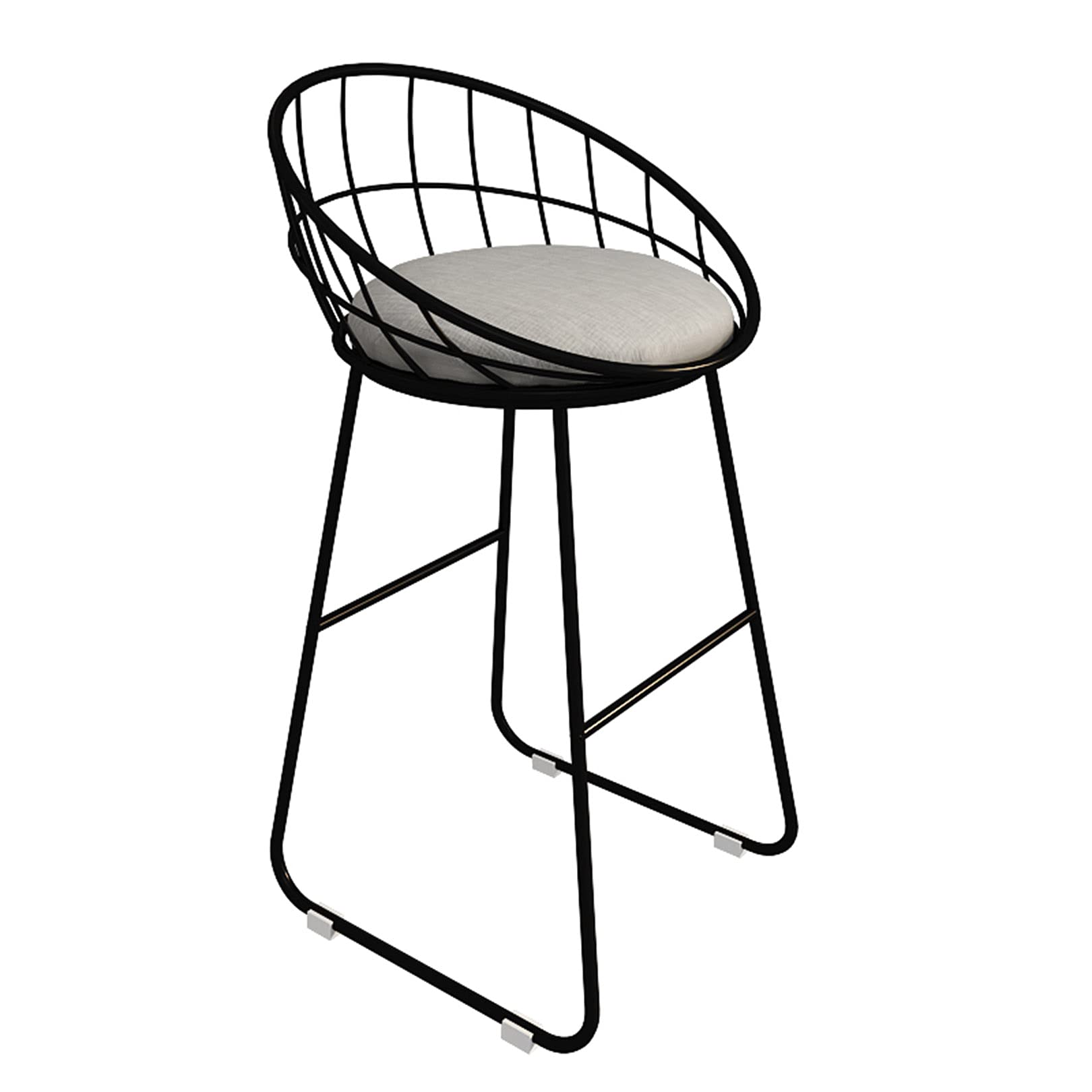 Tabourets de bar portables et robustes en métal noir pour comptoir de cuisine