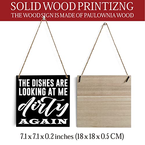 Rustic Kitchen Decor Wood Wall Art Wall Hanging Decor Funny Housewarming Gift Home Wooden Decorative Plaque Sign For Home Farmhouse Office Kitchen Dining Room Decoration Dishes Are Looking At Me Sign #TOP1