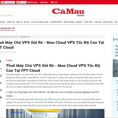 [B&aacute;o C&agrave; Mau] - Thu&ecirc; VPS Gi&aacute; Rẻ & Thu&ecirc; Cloud VPS Tốc Độ Cao Tại FPT Cloud