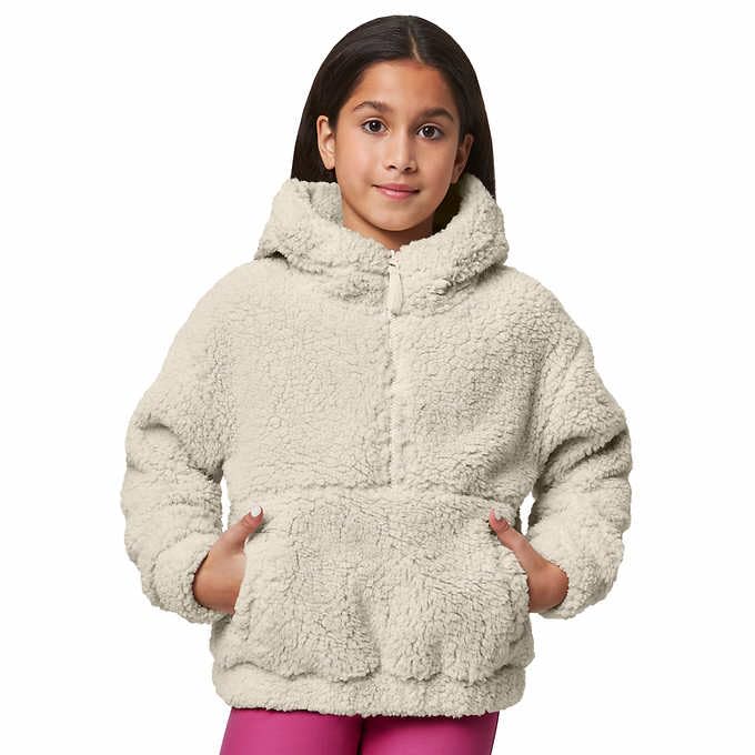 Mondetta Youth Half Zip Pullover Top with Bonded Fleece Lining