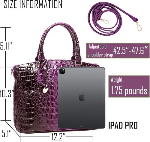 Image of Makcr Joacbv Women Purse Satchel Bag Long Crossbody Classy Tote Bag Top Handle Vegan Leather Ladies Handbags Embossed Pattern