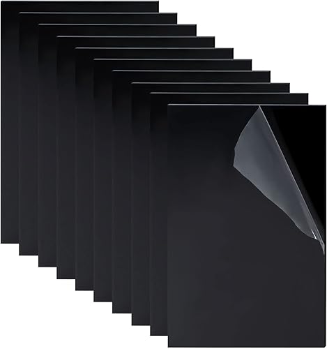 Blanks - Lámina acrílica, color negro, paquete de 10 carteles en blanco de 5 x 7 pulgadas para manualidades y proyectos de bricolaje