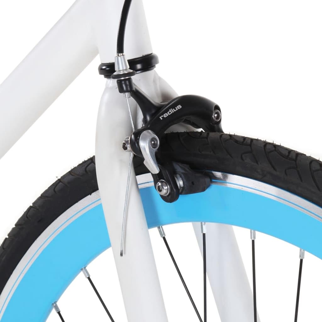 Bicicletta a scatto fisso bianco e blu 700c 55 cm biciclette