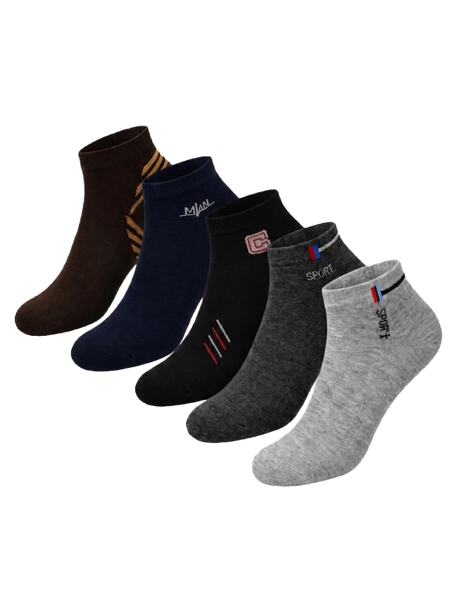 Men's Breathable Daily Wear Cotton Socks 5 Pairs-picture-29