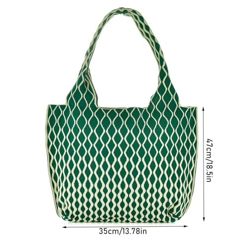 Women Crochet Shoulder Purse Large Capacity Ripple Hobo Tote Bucket Bag Underarm Shoulder Handbag For Daily Vacation3