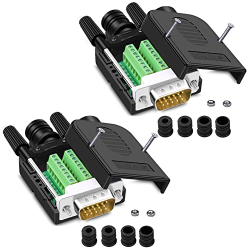 Connecteur rapide VGA sans soudure DB15 mâle ultra fin pour câble 16mm x2
