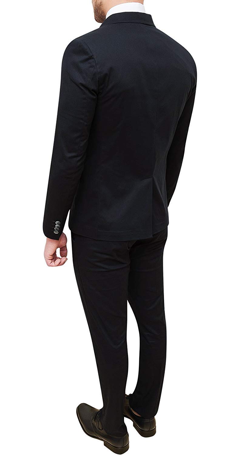 Abito Completo Uomo Nero Elegante Made in Italy con Papillon e Pochette