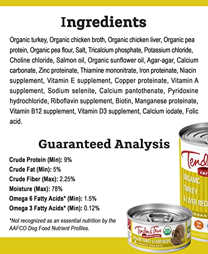 Tender-True-Organic-Turkey-Liver-Recipe-Canned-Dog-Food-125-oz-Case-of-12