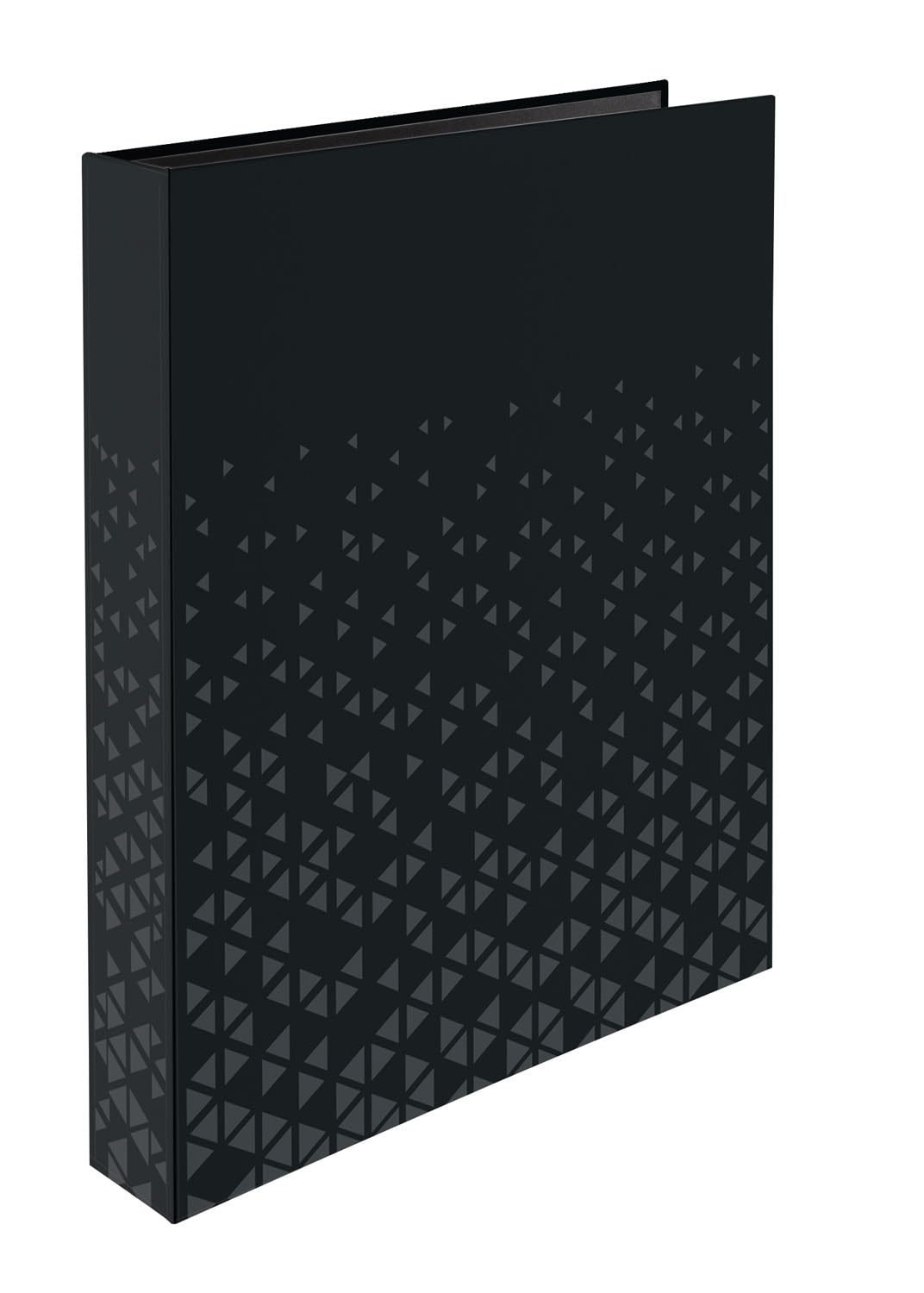Herma A4 Ring Binder Black, 4 Ring File, 46mm Spine, Slim Folder with Pattern, Inner Print & Soft Touch Finish